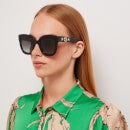 Gucci Women's Acetate Square Frame Sunglasses - Black/Grey