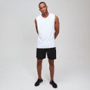 MP pánské klasické tričko bez rukávů se spadlými průramky Luxe – Bílé - XS