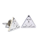 Harry Potter Stud Earring Set - Deathly Hallows, Golden Snitch, Platform 9 3/4 - Silver