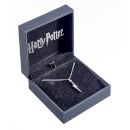 Harry Potter Lightning Bolt Scar Necklace Embellished with Crystals - Silver