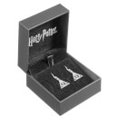 Harry Potter Deathly Hallows Earrings Embellished with Crystals - Silver