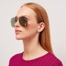 Saint Laurent Metal Aviator Style Sunglasses - Gold