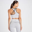 صدرية رياضية مضلعة متباينة الألوان وبدون درزات خياطة من MP للسيدات - لون أسود/ أبيض - S
