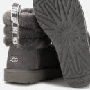 UGG Women's Fluff Mini Logo Trim Boots - Charcoal