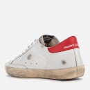 Golden Goose Men's Superstar Trainers - White Leather/Blue Star/Red - UK 11