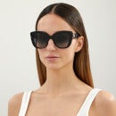 Gucci Women's Cat Eye Acetate Sunglasses - Black/Grey