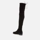 Stuart Weitzman Women's Lowland Suede Over The Knee Flat Boots - Black - UK 3
