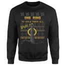 The Lord Of The Rings One Ring Christmas Sweater in Black