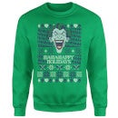 HA-HA-HAppy Ugly Knit Christmas Sweatshirt - Kelly Green