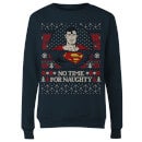 Superman May Your Holidays Be Super Women's Christmas Sweater - Navy