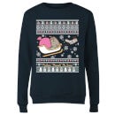 Pusheen Through The Snow Women's Christmas Sweater - Navy