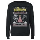 Flintstones Rockin Around The Tree Women's Christmas Sweater - Black