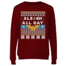 Wonder Woman 'Sleigh All Day Women's Christmas Sweater - Burgundy