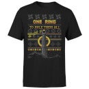 T-Shirt Lord Of The Rings One Ring Christmas - Nero - Uomo