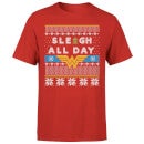 T-Shirt Wonder Woman 'Sleigh All Day Christmas - Rosso - Uomo