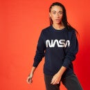 NASA Metallic Logo Unisex Sweatshirt - Navy