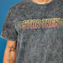 Retro Star Trek Title T-Shirt - Black Acid Wash