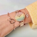 Olivia Burton Women's Rainbow Glitter Dial Watch - Rose Gold Mesh