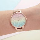 Olivia Burton Women's Rainbow Glitter Dial Watch - Rose Gold Mesh