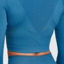 MP Women's Shape Seamless Long Sleeve Crop Top - Pilot Blue