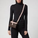 MICHAEL MICHAEL KORS Women's MK Charm Medium Tab Doublezip Cross Body Bag - Brown/Soft Pink