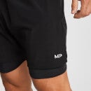 MP Meeste Essentials 2-in-1 treeningpüksid - mustad - XS