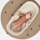 The Little Green Sheep Natural Quilted Moses Basket and Mattress - Linen Rice