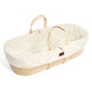The Little Green Sheep Natural Quilted Moses Basket and Mattress - Linen Rice