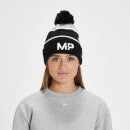 MP New Era adīta cepure ar bumbulīšiem - melna/balta
