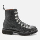 Grenson Women's Nanette Snake Print Hiking Style Boots - Black