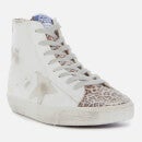 Golden Goose Women's Francy Leather Hi-Top Trainers - White/Brown Leopard/Ice Black - UK 8