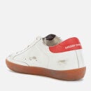 Golden Goose Men's Superstar Leather Trainers - White/Ice/Bluette/Red - UK 8