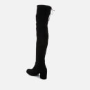 Stuart Weitzman Women's Tieland Suede Over The Knee Heeled Boots - Black - UK 3