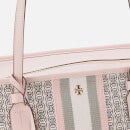 Tory Burch Women's Gemini Link Canvas Top Zip Tote Bag - Coastal Pink Gemini Link