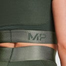 MP Women's Adapt Textured Crop Top- Dark Green - XXS