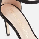 Stuart Weitzman Women's Nunaked Straight Suede Barely There Heeled Sandals - Black - UK 3