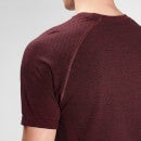 Pánske bezšvové tričko s krátkymi rukávmi MP Essentials – tmavočervené melírované
