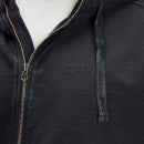 MP Moška majica s kapuco z zadrgo za trening - črna