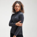 Camiseta de entrenamiento con cremallera para mujer de MP - Negro/carbón jaspeado - XS