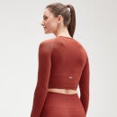 MP Women's Shape Seamless Ultra Long-Sleeve Crop Top - Rauchiges Rot