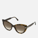 Tom Ford Women's Cat Eye Acetate Sunglasses - Light Brown/Green