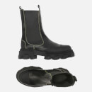Ganni Women's Leather Tall Chelsea Boots - Black - UK 3
