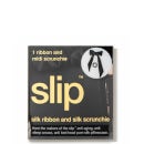 Slip silk ribbon and silk scrunchie - Black (2 piece)