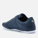Lacoste Men's Chaymon Bl 1 Leather Low Profile Trainers - Navy/White