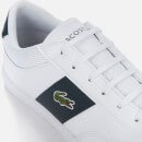 Lacoste Men's Court-Master 0120 1 Leather Vulcanised Trainers - White/Dark Green