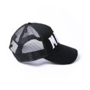 Milliner Black Distressed Cotton Trucker Made 3D Embroidered