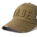 Milliner Military Olive Distressed Cotton Trucker Made 3D Embroidered