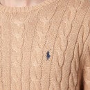Polo Ralph Lauren Men's Cable Knit Cotton Jumper - Camel Melange