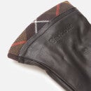 Barbour Casual Women's Tartan Trimmed Leather Gloves - Black/Classic