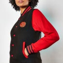 Doctor Who Gallifreyan Unisex Varsity Jacket - Black/Red